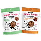 Vitafur Barkin Burger Dog Treats Variety Pack - Beef & Pumpkin + Salmon & Pumpkin, 2-Pack, Made in USA, Grain Free, Human-Grade,