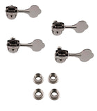 Deluxe Bass Tuners with Fluted-Shafts (4), Black