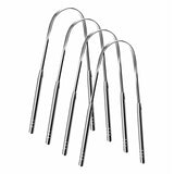 Nurpi Oral Care Steel Tongue Cleaner Long Handle 13 X 5 X 1 Cm For Adults And Kids Pack Of 4