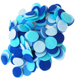 Playfully Ever After Blue, Light Blue, Militia Blue & Turquoise Craft Felt Circles (1 Inch 200pc)