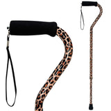 DMI Adjustable Designer Cane with Offset Handle and Strap, Leopard, Multicolored, FSA and HSA Eligible (Pack of 1)