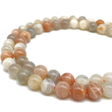 ABCGEMS Madagascan Tri-Color Rainbow Moonstone Beads (Gorgeous Shimmery Overtones) Healing Energy Crystal Stone Ideal for Bracel