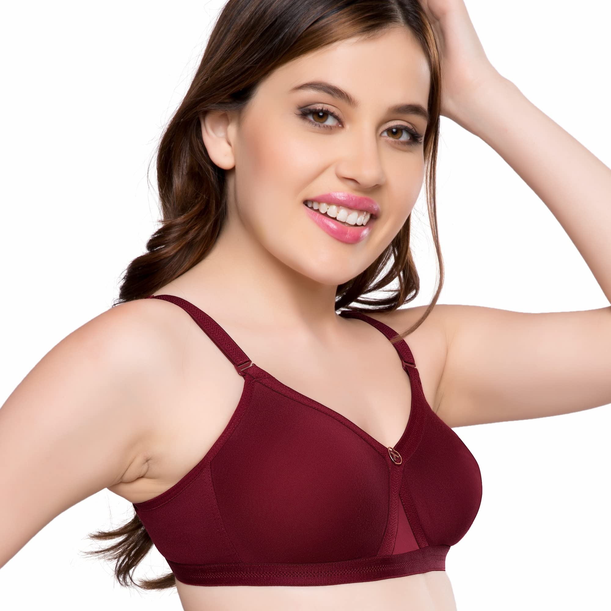 Trylo Pinky Strapless 40 Marun D - Cup,MARUN,40,B09SHB49KF