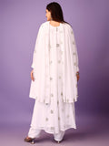 Wedani Georgette Embroidered Anarkali Kurta Set For Women (In Alpha Xl Regular White),WHITE,XL,Georgette,Anarkali,