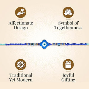 Store Indya Evil Eye Rakhi Set Of 2 A Protective And Stylish Symbol Of Love And Blessings For Brothers And Sisters,Nylon,Multicolor