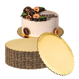 Fit Meal Prep [20 Pack] 8 Inch Cake Gold Cardboard Disposable Cake Bottoms Pizza Circles Round Base Stand for Desserts and Pastr