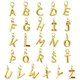 BETITETO 26pcs 18K Gold Plated Brass Letters Charms A-Z Alphabet Beads Pendants for Making Jewelry Bracelets Necklace Gift DIY C