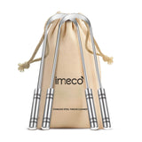 Imeco Stainless Steel Tongue Cleaner For Adults (2 Pack) | Unisex | UShaped Tongue Scraper With Travel Pouch | Antimicrobial Pr