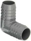 Spears 1406 Series PVC Tube Fitting, 90 Degree Elbow, Schedule 40, Gray, 1-1/4 Barbed