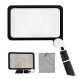 Full Page Magnifier with Light,Large Magnifying Glass for Reading,5X Magnifier for Seniors,Square Magnifying Glass Handheld,Ligh