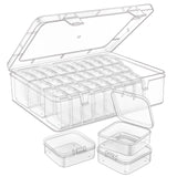 Mathtoxyz Bead Organizer Box, 93Pcs Small Organizers and Storage Plastic Cases, Mini Clear Storage Containers With Hinged Lid, R