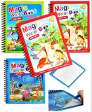 MSGH Reusable Magic Water Quick Dry Book Pack of 2, 4 & 6 Pieces Water Coloring Book Doodle with Magic Pen for Children Educatio