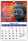 Accuprints Buddha 2025 Wall Hanging Calendar And Planner (12 X 18 Inches) Paper -130 Gsm