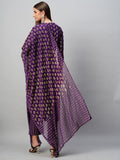 Gosriki Women'S Cotton Blend Straight Printed Kurta With Pant & Dupatta (Mohmaya Violet-Nw-Gs_S_Violet_Small),Violet,,B0CNM1CRG3