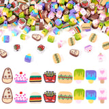 Elecrelive 80G Assorted Food Polymer Clay Beads Fries Burger Ice Cream Bead Charms Mixed Spacer Clay Accessories for Friendship 