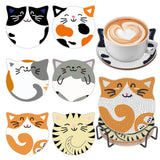 Diamond Art Coasters Kits for Adults with Holder Cork Pads, 6 Pcs Cat DIY Diamond Art Dots Painting Coasters Kits for Adults Beg