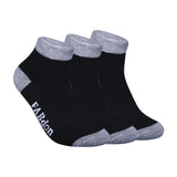 Fabdon MenS Ankle Cotton Socks (Black, Free Size) Pack Of 3