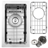 Bar Sink, 9x15 Inch Small Undermount Kitchen Bar Sink, Swift Horse 16Gauge 9 Inch Stainless Steel Undermount Bar Sinks Rv Sinks