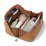 MSTONAL Travel Makeup Bag, Large Capacity Cosmetic Bags for Women, Waterproof Portable Pouch Open Flat Make up Organizer Bag wit