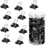JANYUN Medium Binder Clips, 150Pcs 25mm/1 Inch Large Paper Clamps Metal Clips for Office School Home Supplies (Black)
