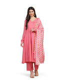 Toplot Women Solid Flared A-Line Kurta With Pant And Dupatta Suit Set | Kurta Set (Anarkali-Set-5196-Pink-Xxl),Pink,2,B0DBZMZBJD
