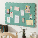 Mooliwe Scalloped Felt Bulletin Board 36 x 24 Inches Foldable Forest Green Pin Cork Board Alternative for Wall, 3 x 2 Trifold 