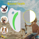 Brillirare 2 Pack Flea Lice Comb, Stainless Steel Dog Cat Grooming Combs with Rounded Teeth, Professional Pet Tear Stain Remover