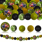 60Pcs Salute to Soldiers Round Focus Beads, 15mm Camouflage Printed Round Beads for DIY Keychains, Beaded Pens, Hanging Pendants