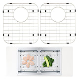 VEVOR Sink Protector Grid 2PCS, 13.3x11.6 Stainless Steel Sink Grates, Rear Drain Sink Grates with R50 Corner Radius, Large Sink