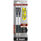 Pilot, G2 Mechanical Pencils, 0.5mm HB Lead, Clear Barrel, Pack of 2