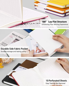 Dynta Hardcover Journal Notebooks, 10 Packs A5 Lined Journals Bulk for Writing 200 Pages/100Sheets, 8.4 x 5.8 inch, 10 Colors Cl