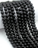 8mm Glass Beads 46PCS Glass Beads for Jewelry Making Charm Round Loose Bead for Bracelet Making Kit (Black Frosted Glass)