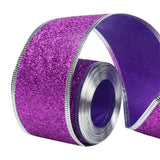33Ft/10Meters Purple Glitter Christmas Ribbon Wreath Present Wedding Arts Crafts Gift Wrapping