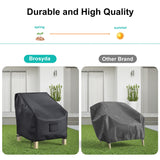 BROSYDA Patio Chair Covers for Outdoor Furniture Waterproof 2 Pack, Lawn Chair Covers 600D Heavy Duty Oxford Cloth, Large Covers