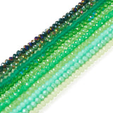 Elecrelive 10 Stands Faceted Rondelle Glass Beads 4mm Crystal Spacer Beads Green Color Loose Beads for DIY Beading Bracelets Nec