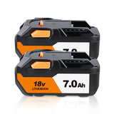 GROWFEAT 2Pack R840087 7000mAh Replacement for Ridgid 18V Battery Compatible with Ridgid Battery R840086 R840085 R840083 R840088
