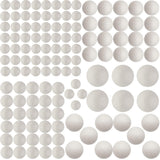 126 Pack Craft Foam Balls, 5 Sizes Including 1-2.4 Inches, White Polystyrene Smooth Round Balls, Foam Balls for Arts and Crafts,