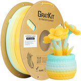 GratKit Gradient PETG Filament, Color Change 3D Printer Filament 1.75mm, 1kg, Multicolor PETG Translucent Gradient Blue White Or