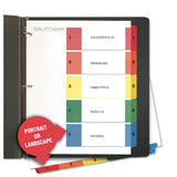 Universal UNV24800 11 in. x 8.5 in. 5Tab Deluxe Table of Contents Dividers for Printers White (6/Pack)