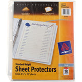 Sheet Protectors, 3-Hole, Top-Load, 8-1/2x11, 10 per Pack, Clear [Set of 3]