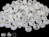 White European Craft Beads for Jewelry Making - Large Hole Resin Beads for DIY Charm Bracelets, 140pcs 14mm Rondelle Slide Charm
