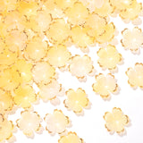 CustomyLife 100pcs Cherry Blossom Beads, 5-Petal Yellow Gradient Acrylic Flower Beads, Mini Spacer Hair Accessories Halloween Ch