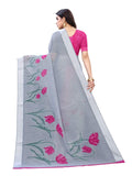 Satrani Womens Cotton Blend Saree (1805S321_Grey)