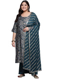 Libas Women's Silk Blend Kurta Set (15450_Blue_6XL)