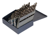 Cleline C21125 135 Degree HeavyDuty Cobalt Jobber Length Drill Set in Metal Case, 60 Pieces