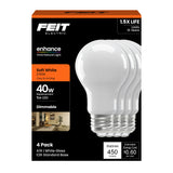 Feit Electric A19 LED Light Bulb, 40W Equivalent, Dimmable, 450 Lumens, E26 Base, 2700K Soft White, 90 CRI, 8.8W Standard Glass 