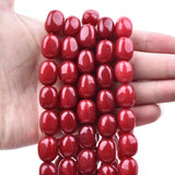 HAAMIIQII 10-16mm Red Jade Freeform Stone Spacer Beads, Loose Gemstone Beads for Jewelry Making, DIY Bracelet, Necklace, Healing