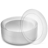 PLASTICPRO [11.6'' 40 Pack] 11.6'' inch Premium Heavy Weight Crystal Clear Classy Disposable hard Plastic Chargers/Platters