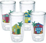 Tervis Made in USA Double Walled Beach House Retreat Collection Insulated Tumbler Cup Keeps Drinks Cold & Hot, 16oz 4pk, Beach H