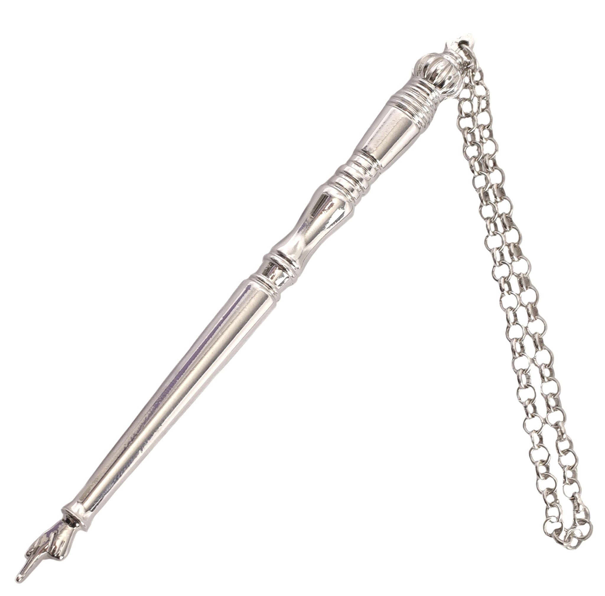 Torah Book Pointer Yad Hand Pointer Silver Finish Great bar bat Mitzvah Gift with a 20cm Bead Charm (17 cm Silver in Gift Box)
